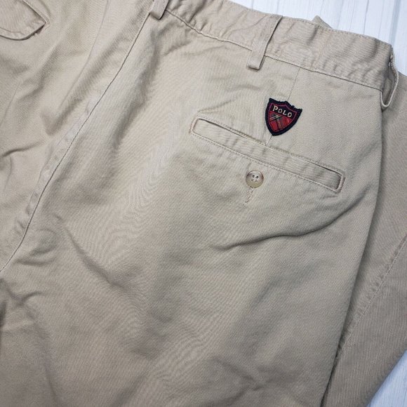 Vintage Polo Ralph Lauren Mens Chinos 36x34 Made In USA Pleated Front Pants - Picture 5 of 9